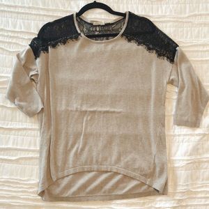 LC sweater with black lace detail